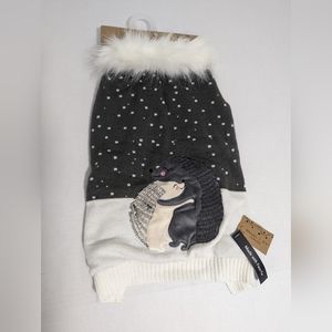 Jingles & Joy Christmas Holiday Dog Pet Costume Sweater Faux Fur Size Medium